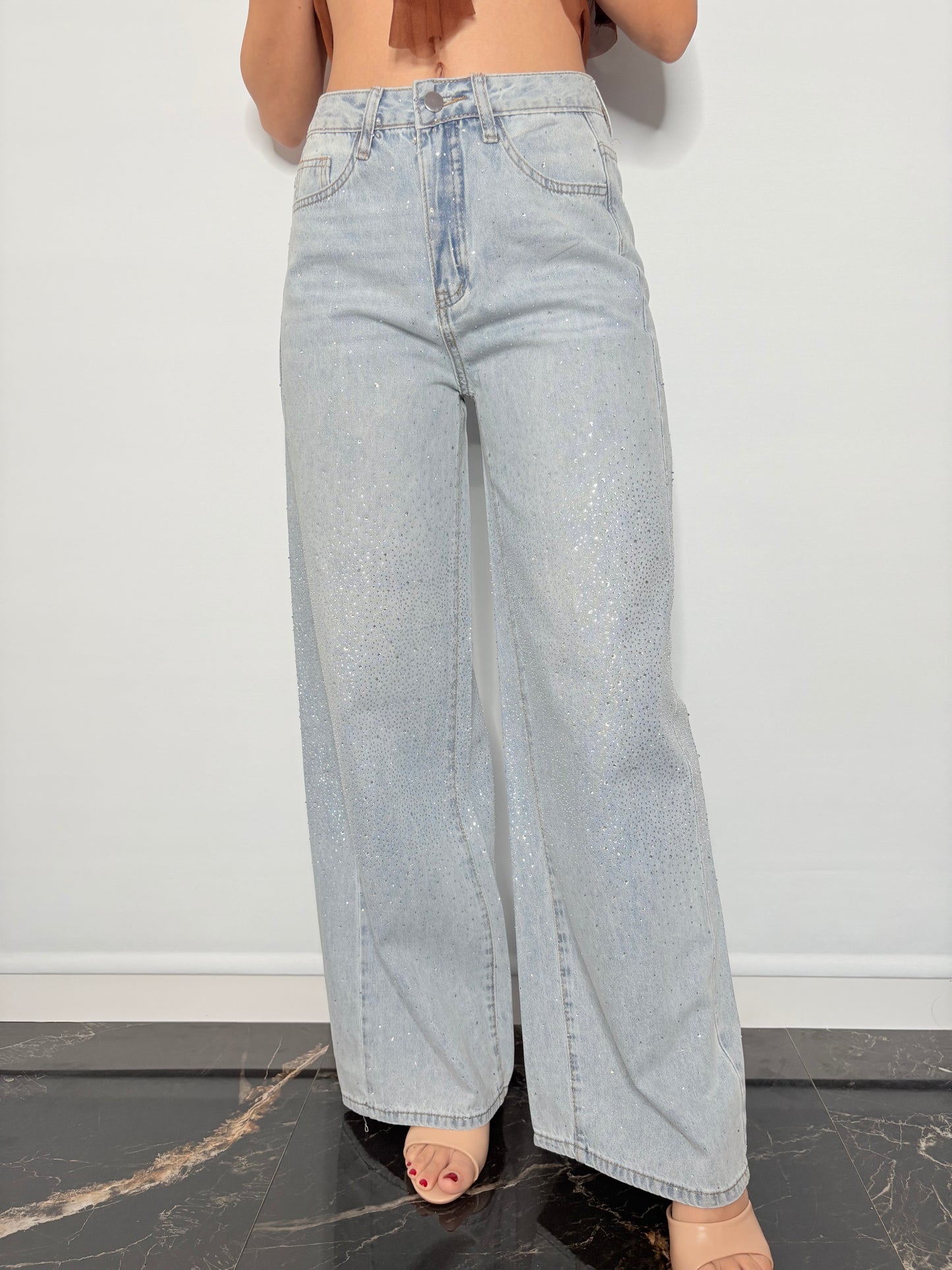 Pantalone Strass Chiaro