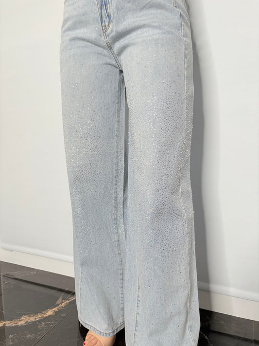 Pantalone Strass Chiaro